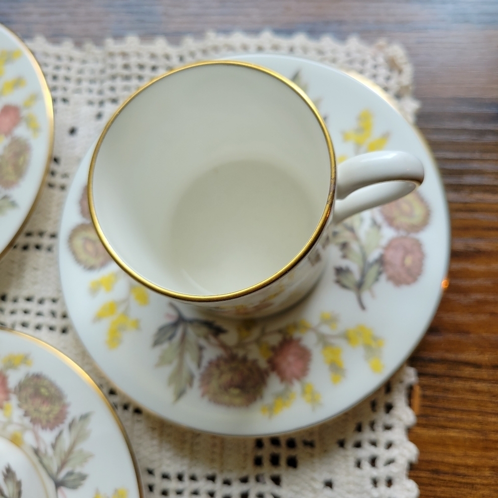 Wedgwood Litchfield Demitasse Espresso Cups Saucers SET Of 4 - Picture 4 of 10